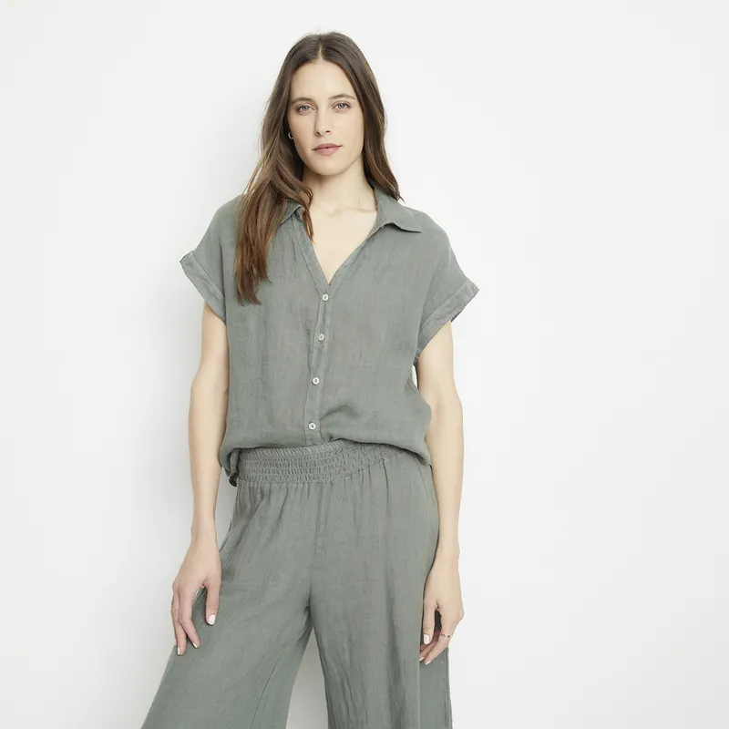 APOLOGY - Blusa Lino Hecha en Italia Mujer Apology