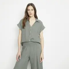 APOLOGY - Blusa Lino Hecha en Italia Mujer