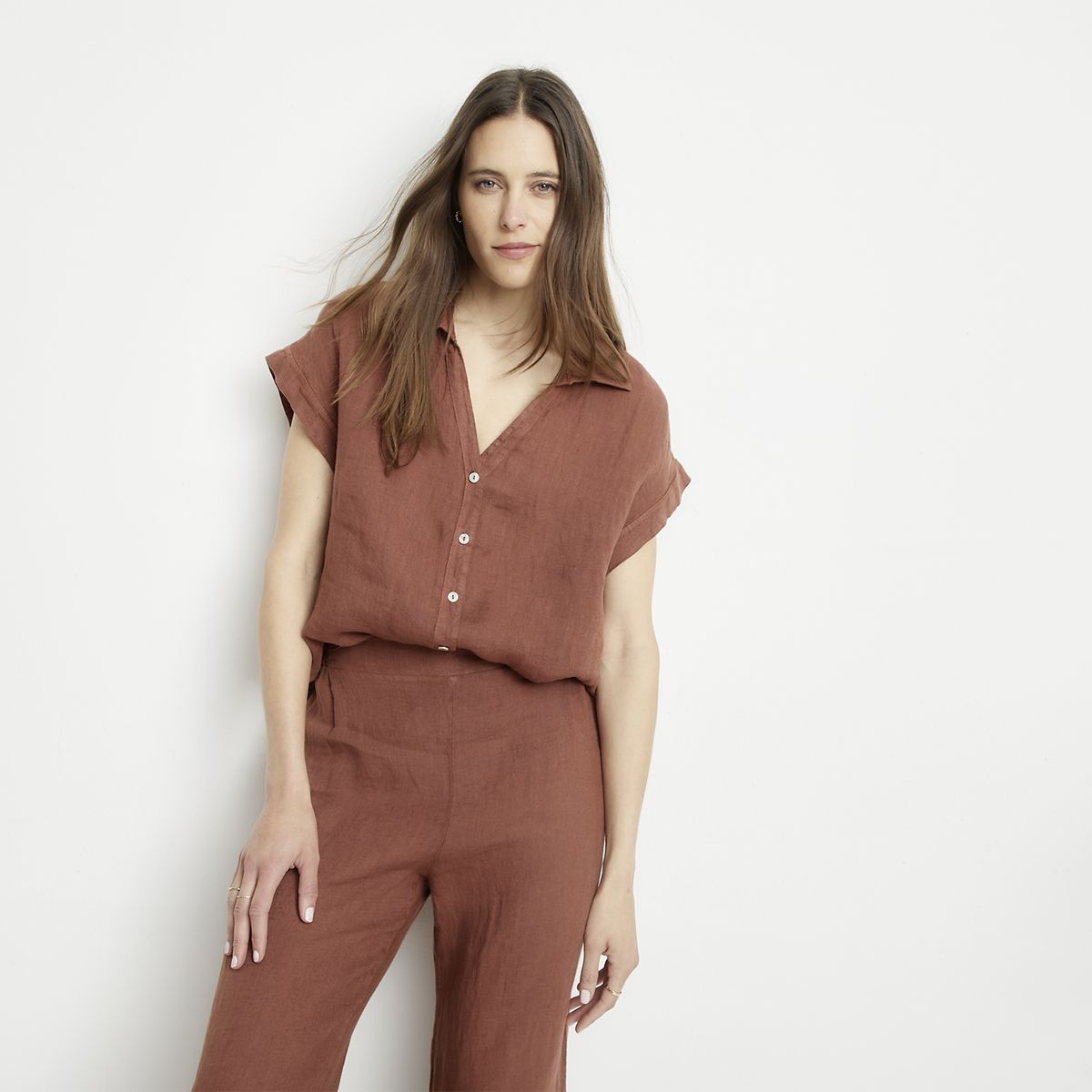 APOLOGY - Blusa Lino Hecha en Italia Mujer Apology