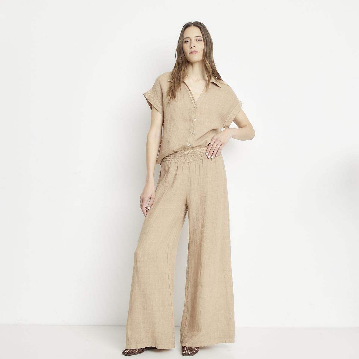 APOLOGY - Pantalón Lino Hecho en Italia Mujer Apology