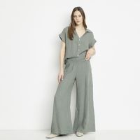 Pantalón Lino Hecho en Italia Mujer