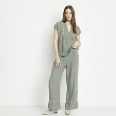 APOLOGY - Pantalón Lino Hecho en Italia Mujer