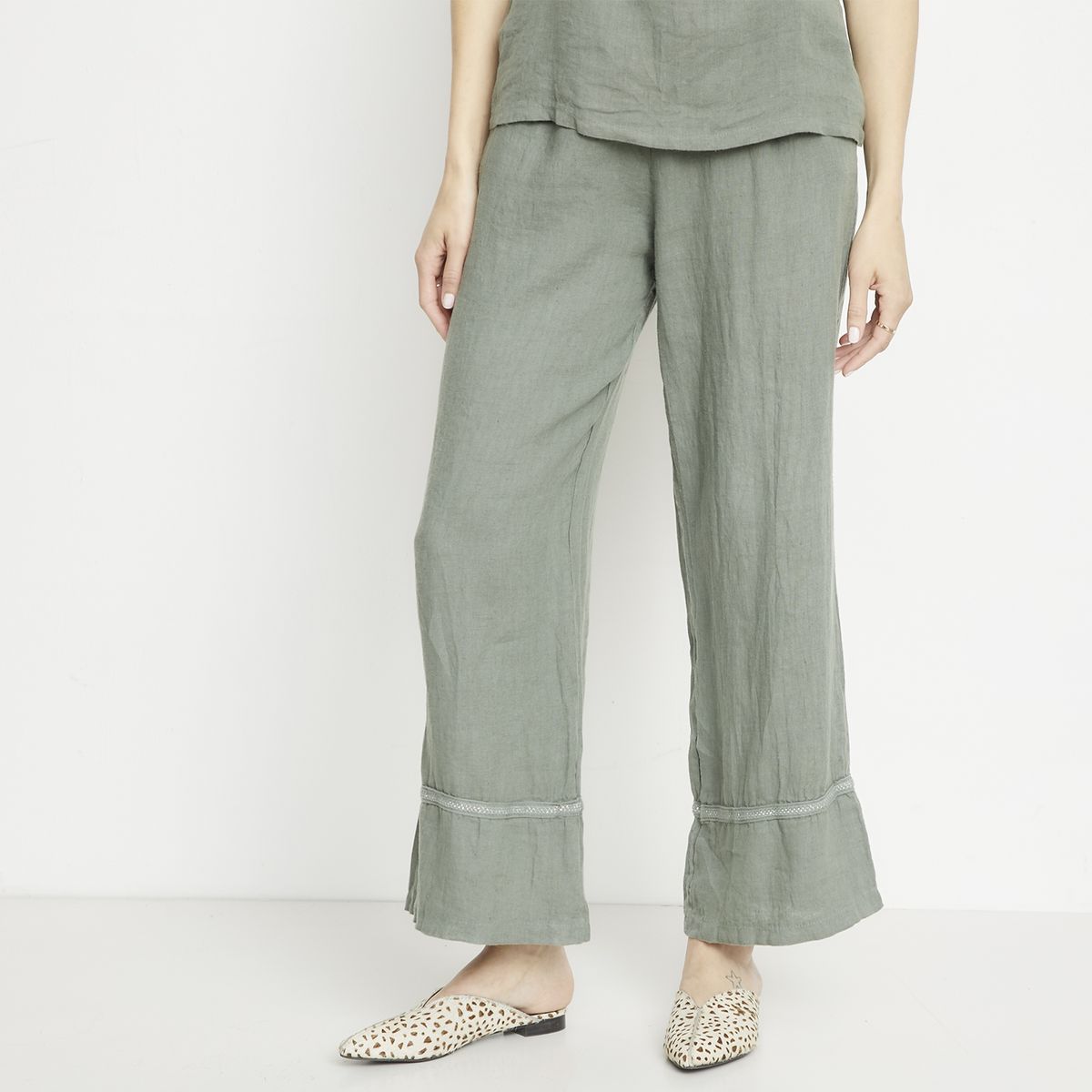 APOLOGY - Pantalón Lino Hecho en Italia Mujer Apology