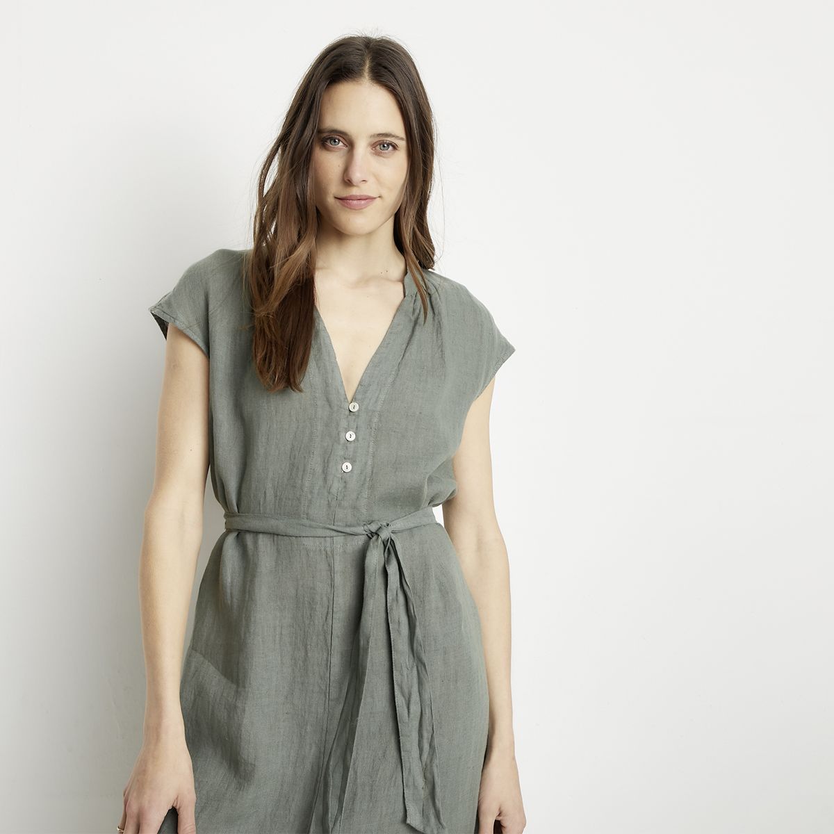 APOLOGY - Vestido Lino Hecho en Italia Mujer Apology