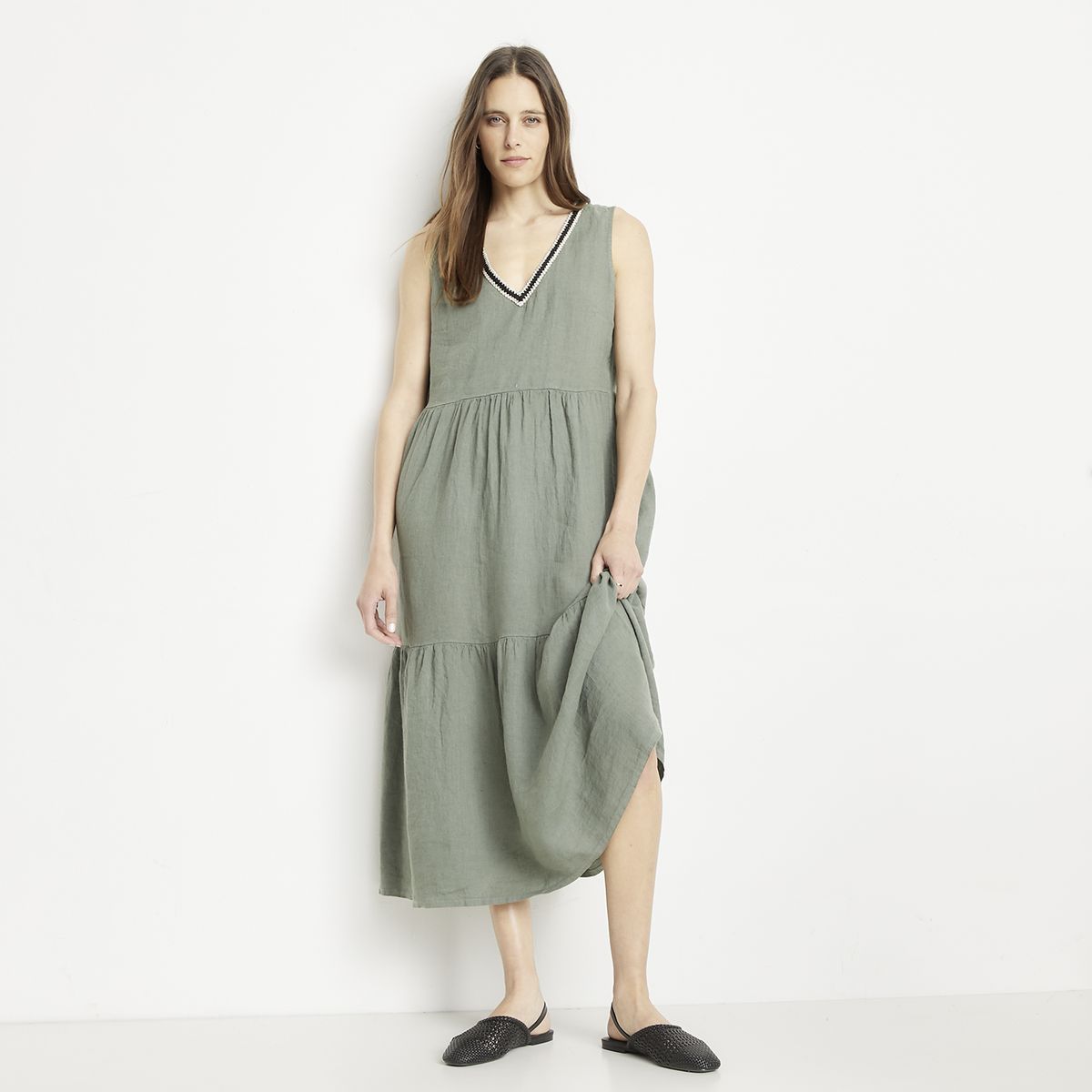 APOLOGY - Vestido Lino Hecho en Italia Mujer Apology