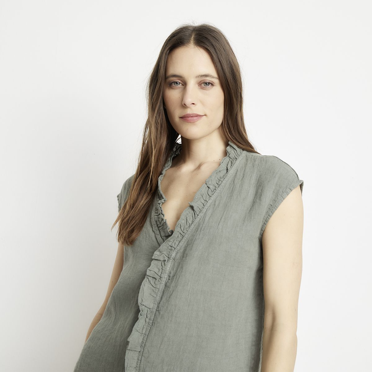 APOLOGY - Blusa Lino Hecha en Italia Mujer Apology