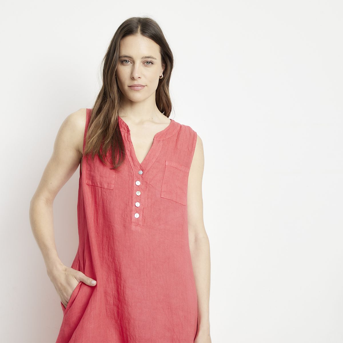 APOLOGY - Vestido Lino Hecho en Italia Mujer Apology