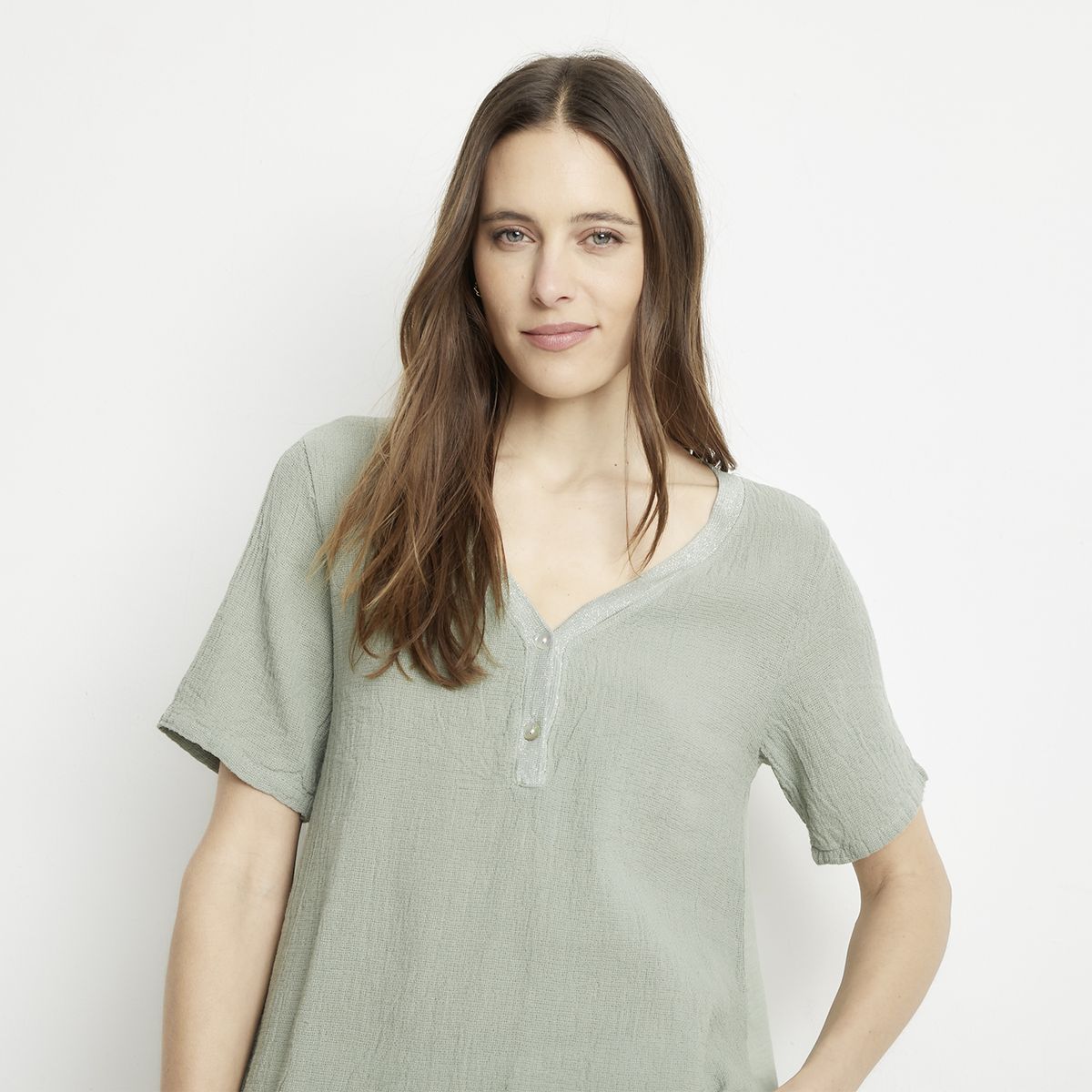 APOLOGY - Polera Lino Hecha en Italia Mujer Apology