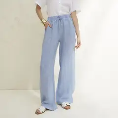 BASEMENT - Pantalón 100% Lino Mujer