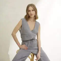 BASEMENT - Gillette Mujer 100% Lino Hecho en Italia