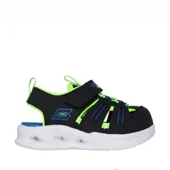 SKECHERS - Sola Glow Sandal Sandalia Niño Negro (20 A 25)