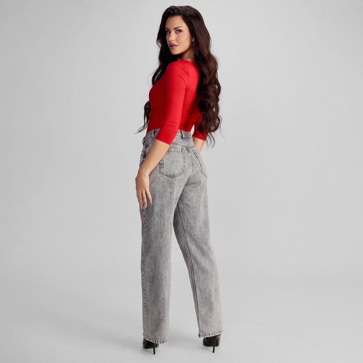 MOSSIMO - Jeans Straight Tiro Medio Mujer Mossimo