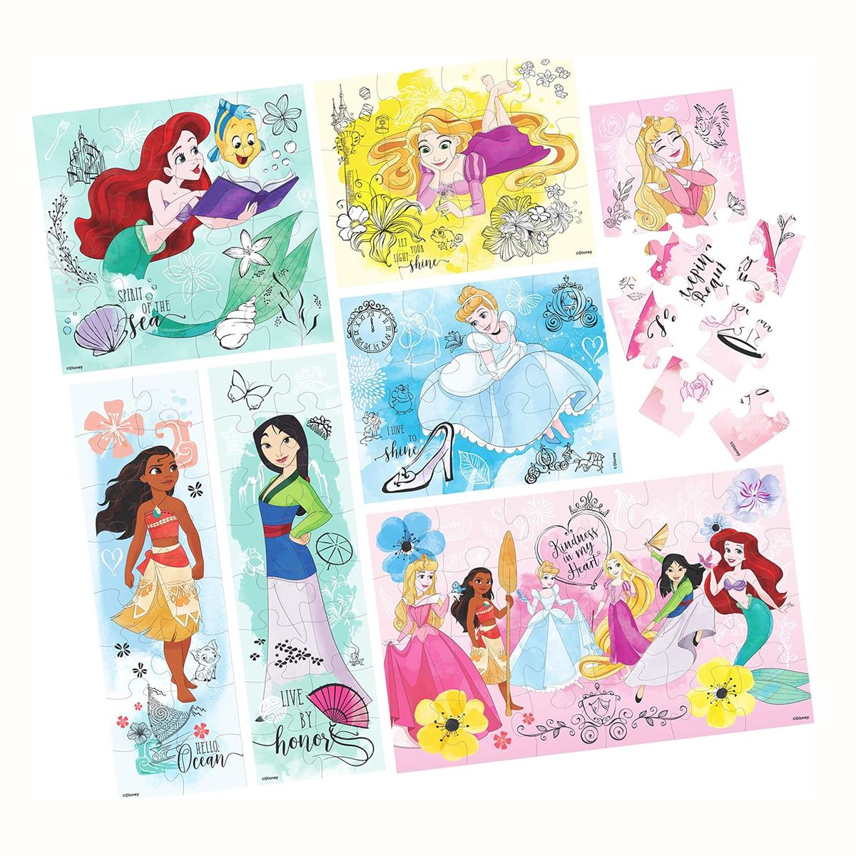 GAMES - Puzzle Madera Princesas 7 En 1 Games