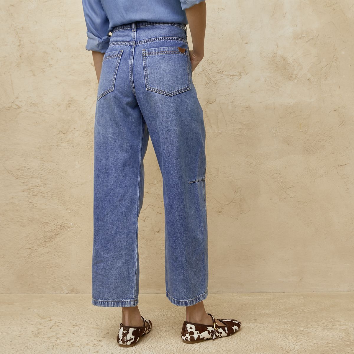 BASEMENT - Jeans Baggy Tiro Medio Mujer Basement