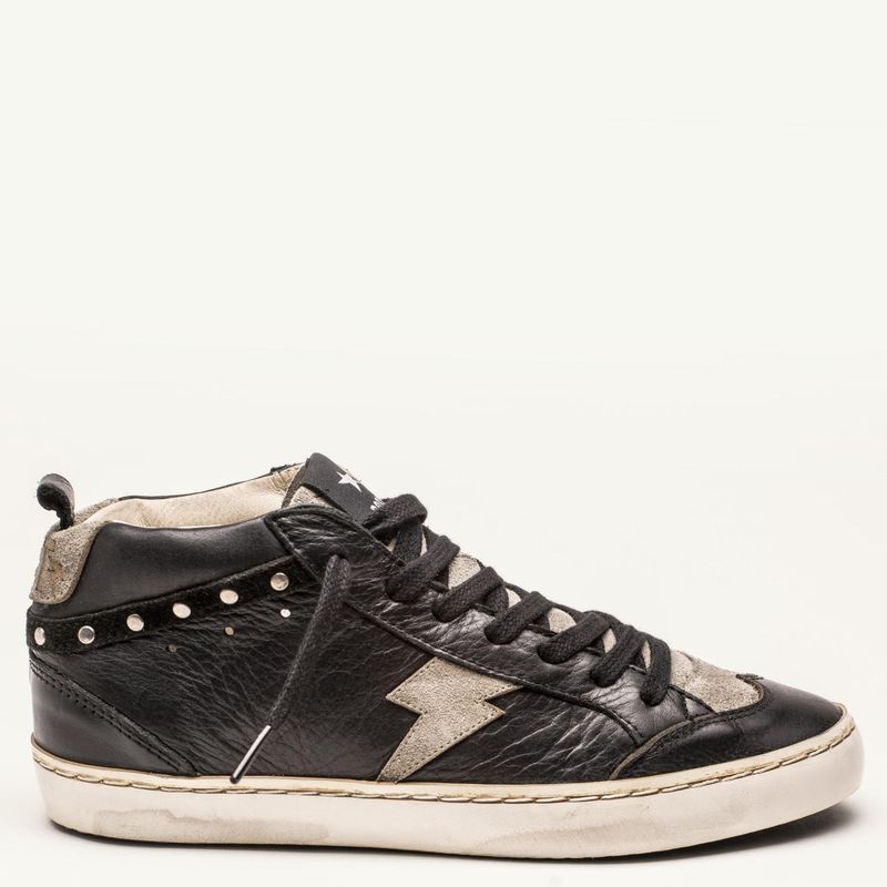 ROSSATI - Zapatilla Urbana Mujer Cuero Negro Rossati