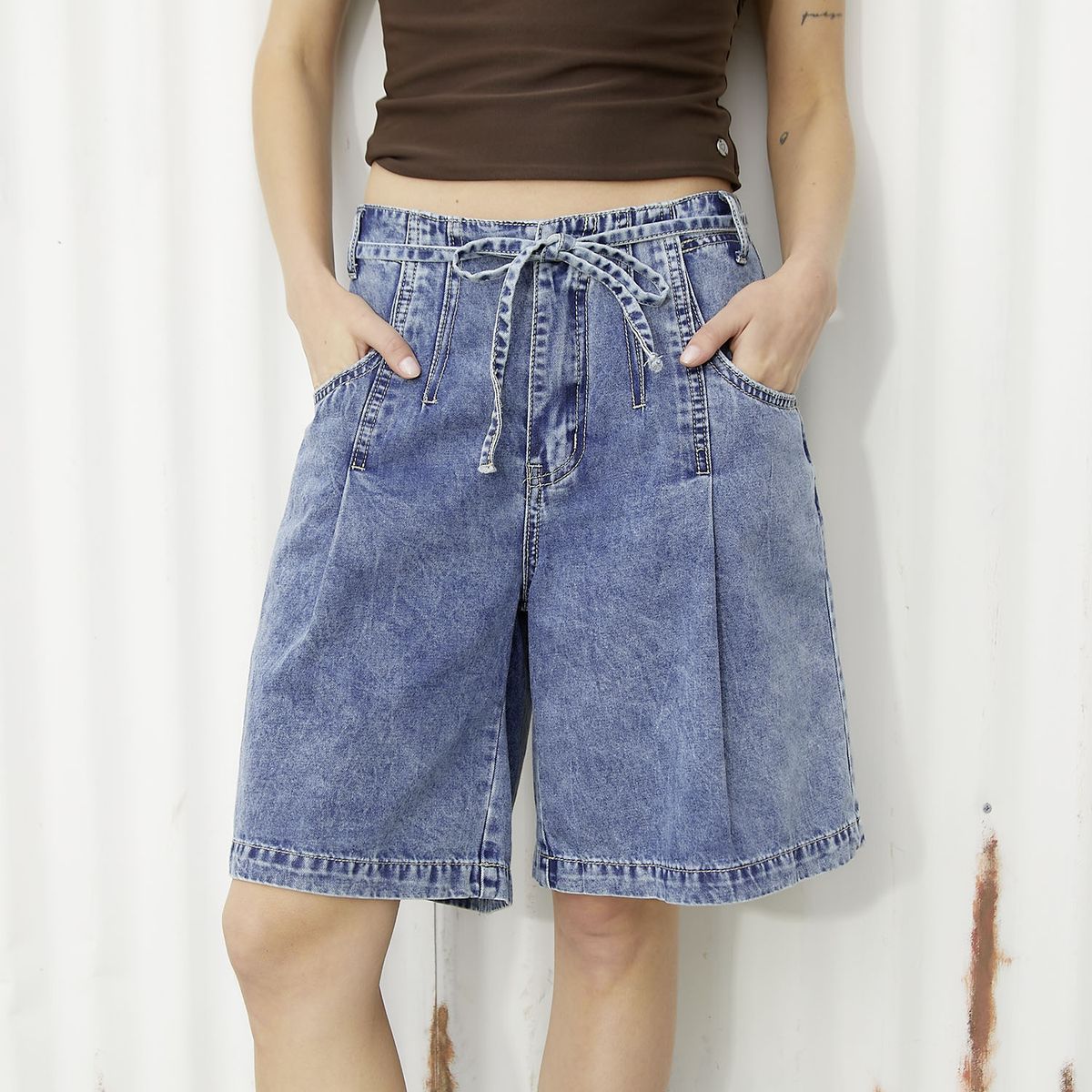 AMERICANINO - Short Básico Tiro Medio Mujer Americanino