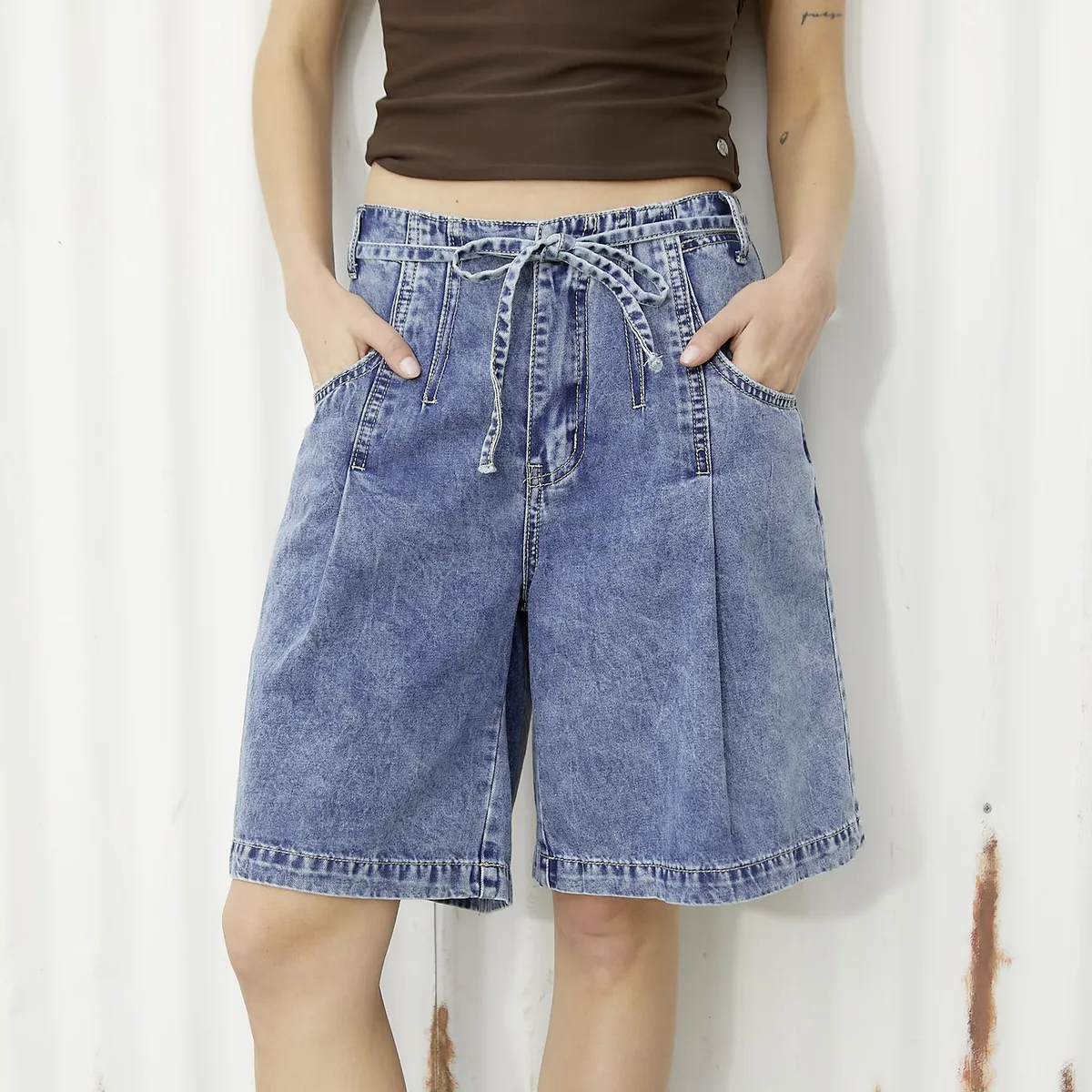 AMERICANINO - Short Básico Tiro Medio Mujer Americanino