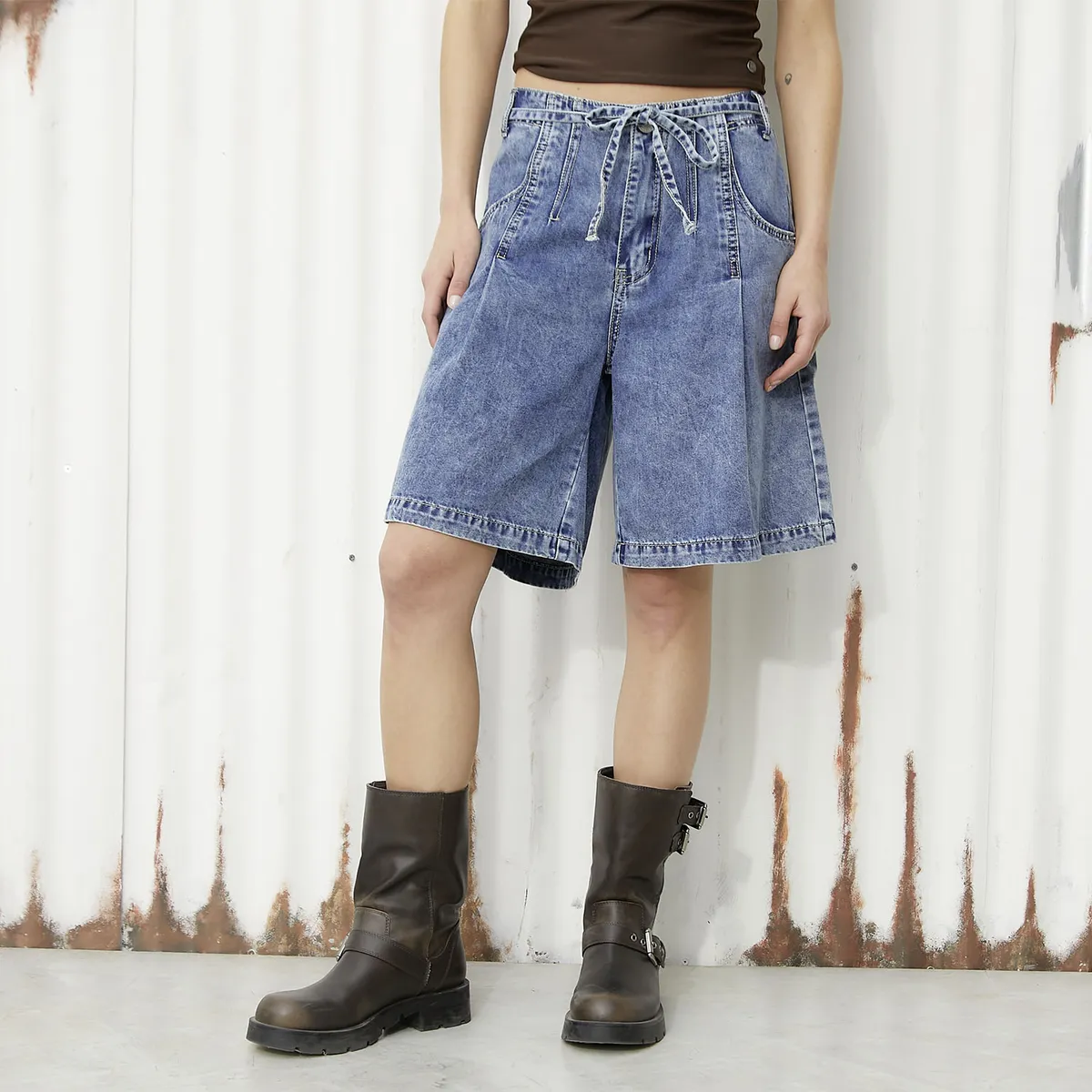 AMERICANINO - Short Básico Tiro Medio Mujer Americanino