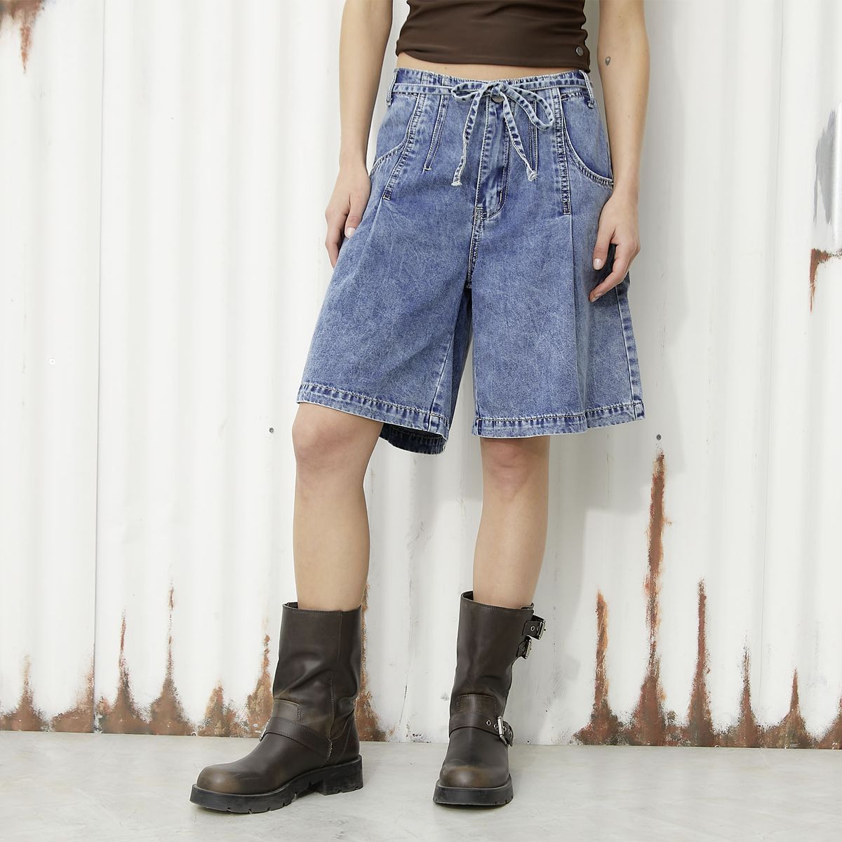 AMERICANINO - Short Básico Tiro Medio Mujer Americanino