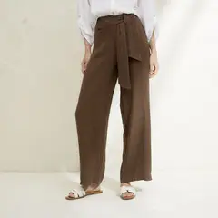 BASEMENT - Pantalón 100% Lino Mujer