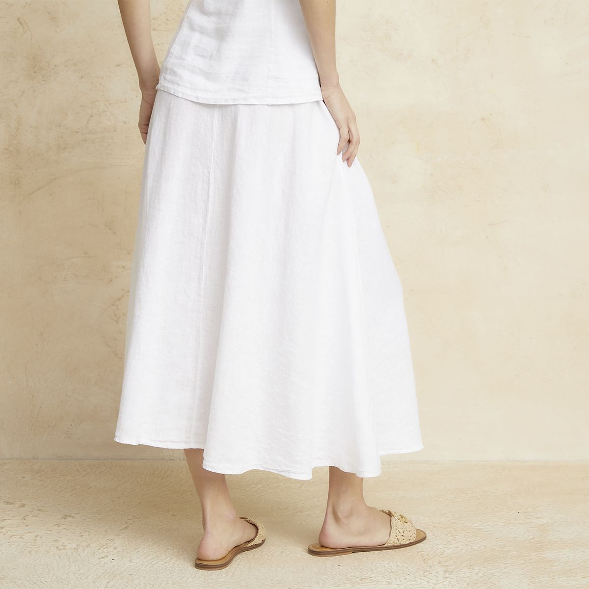 BASEMENT - Falda Mujer 100% Lino Hecho en Italia Basement