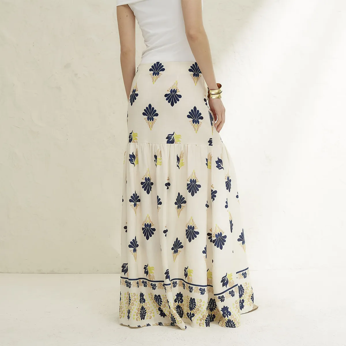 BASEMENT - Falda Mujer 100% Lino Hecho en Italia Basement