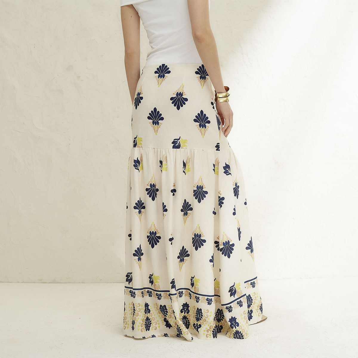 BASEMENT - Falda Mujer 100% Lino Hecho en Italia Basement