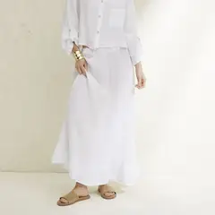 BASEMENT - Falda 100% Lino Mujer