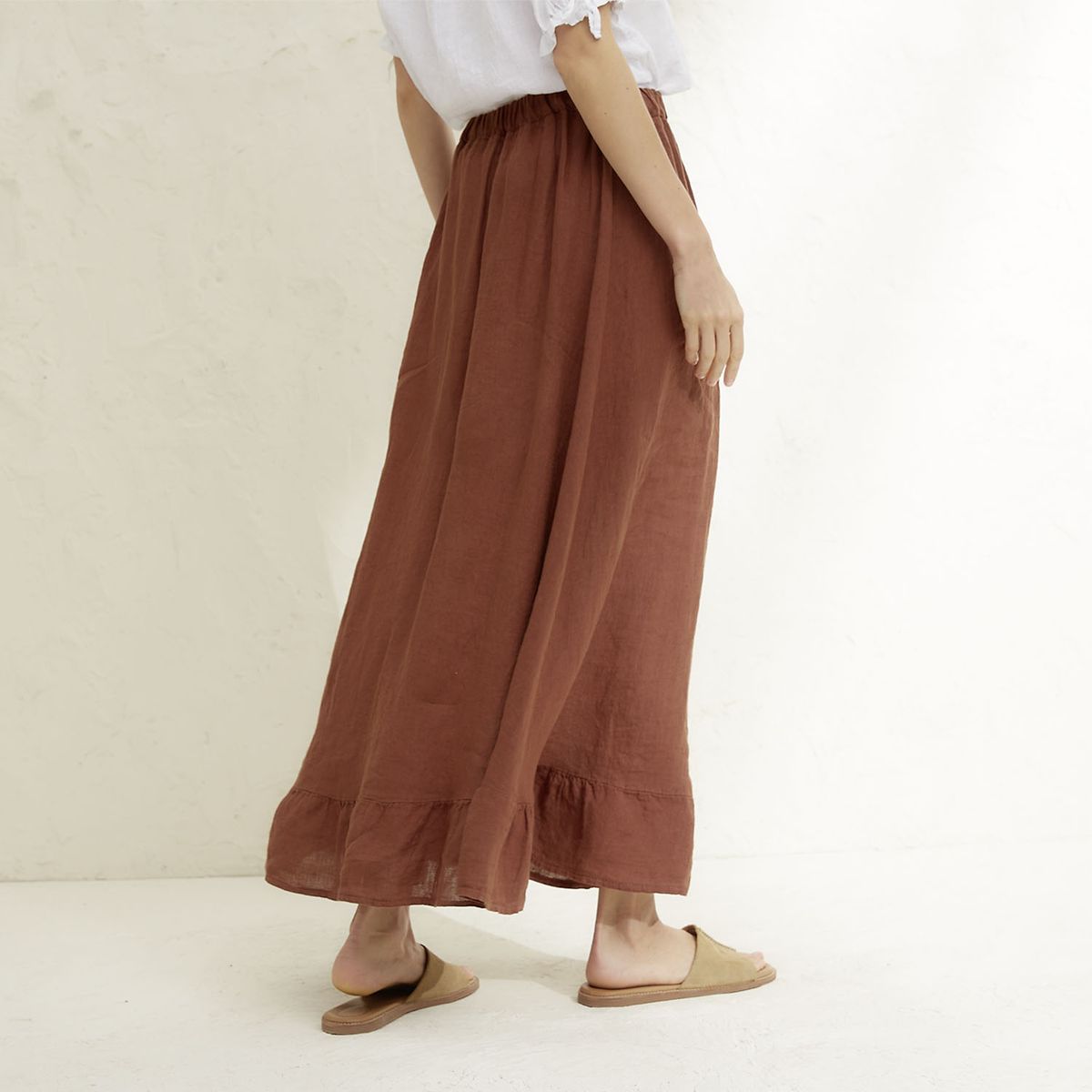 BASEMENT - Falda Mujer 100% Lino Hecho en Italia Basement