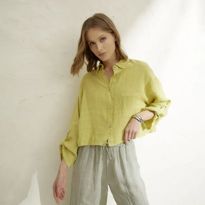 BASEMENT - Blusa 100% Lino Mujer Basement