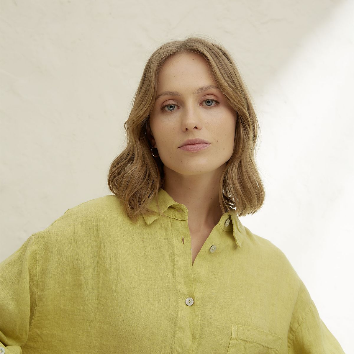 BASEMENT - Blusa Mujer 100% Lino Hecho en Italia Basement