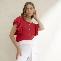 BASEMENT - Blusa Mujer 100% Lino Hecho en Italia