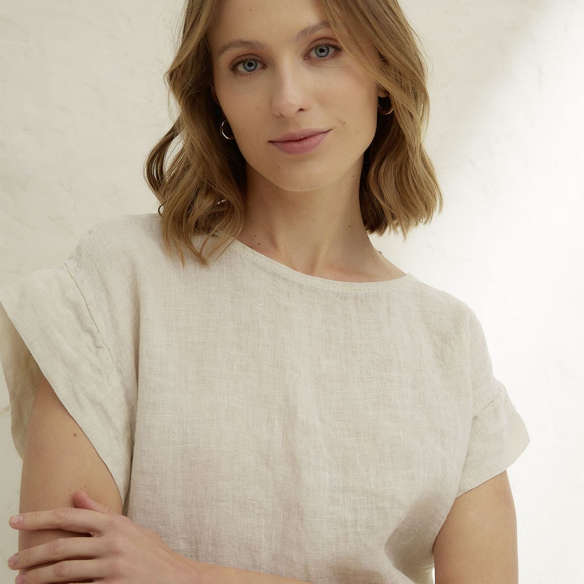 BASEMENT - Blusa Mujer 100% Lino Hecho en Italia Basement