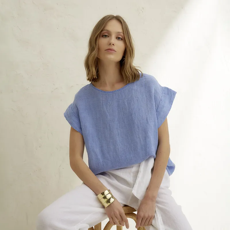 BASEMENT - Blusa 100% Lino Mujer Basement