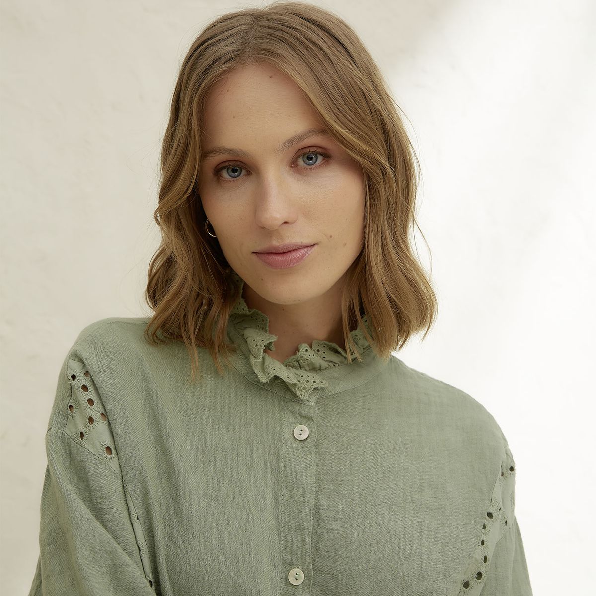 BASEMENT - Blusa Mujer 100% Lino Hecho en Italia Basement