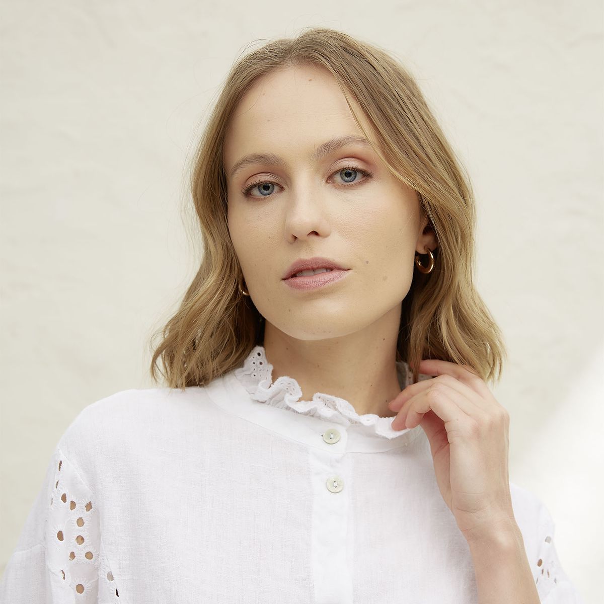 BASEMENT - Blusa Mujer 100% Lino Hecho en Italia Basement