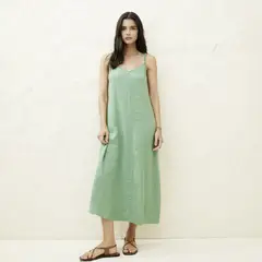 BASEMENT - Vestido 100% Lino Mujer