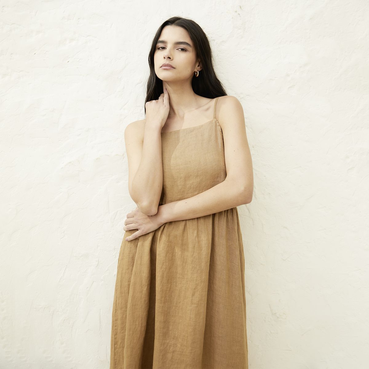 BASEMENT - Vestido Mujer 100% Lino Hecho en Italia Basement