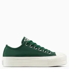 CONVERSE - Zapatilla Urbana Mujer Cuero Verde