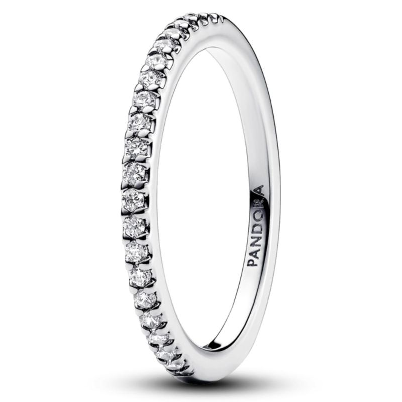 PANDORA - Anillo Banda Brillante De Plata Mujer Pandora
