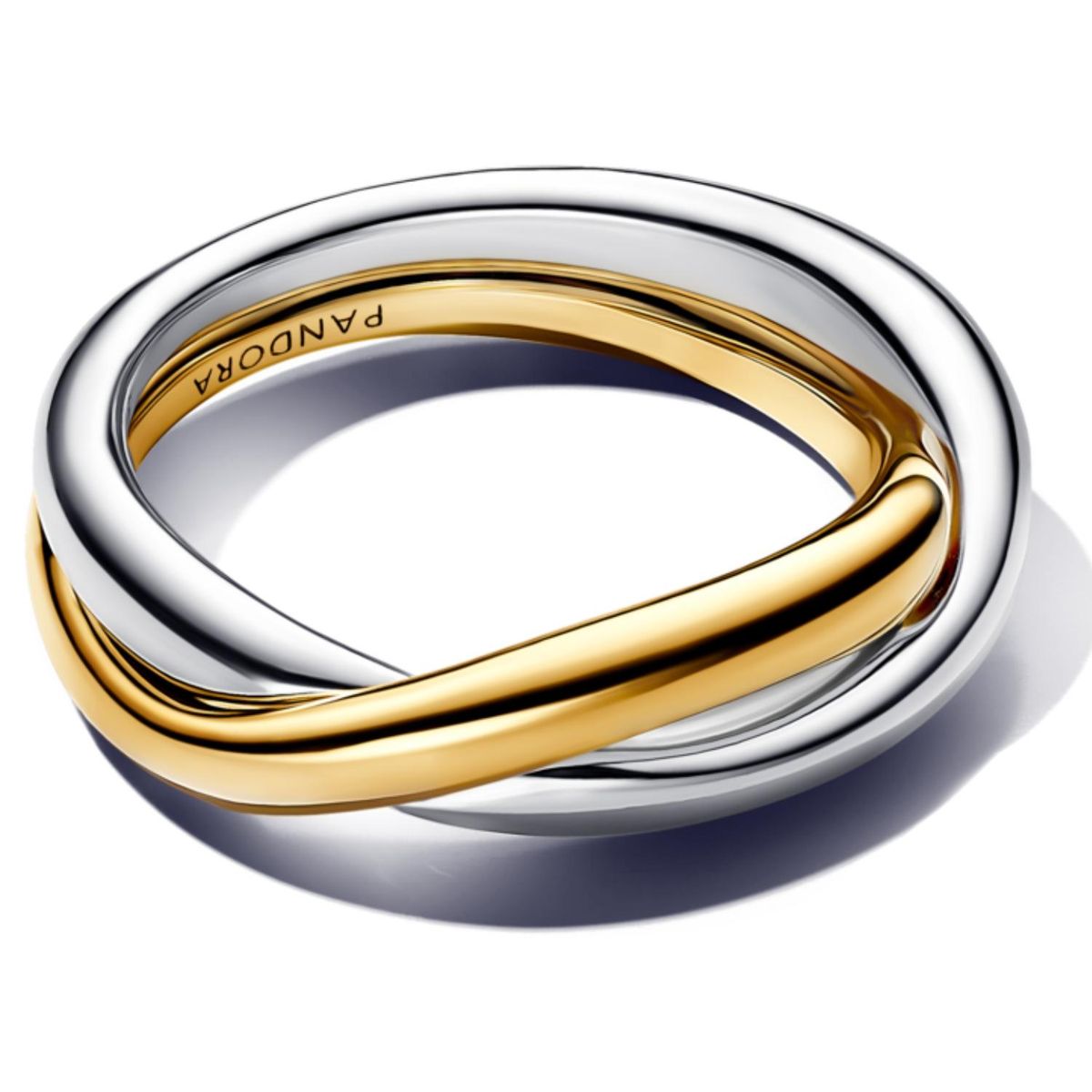 PANDORA - Anillo Bandas Entrelazadas En Dos Tonos Mujer Pandora