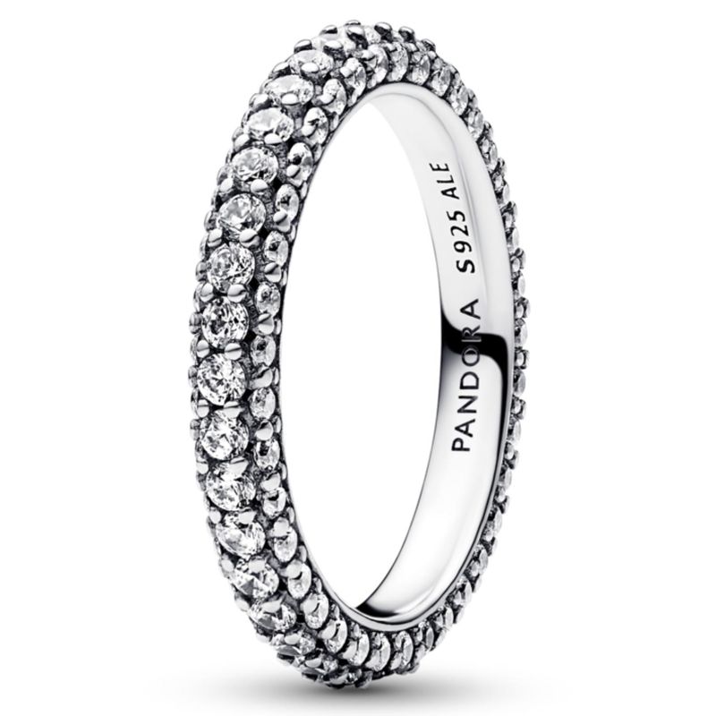 PANDORA - Anillo Fila De Plata Mujer Pandora