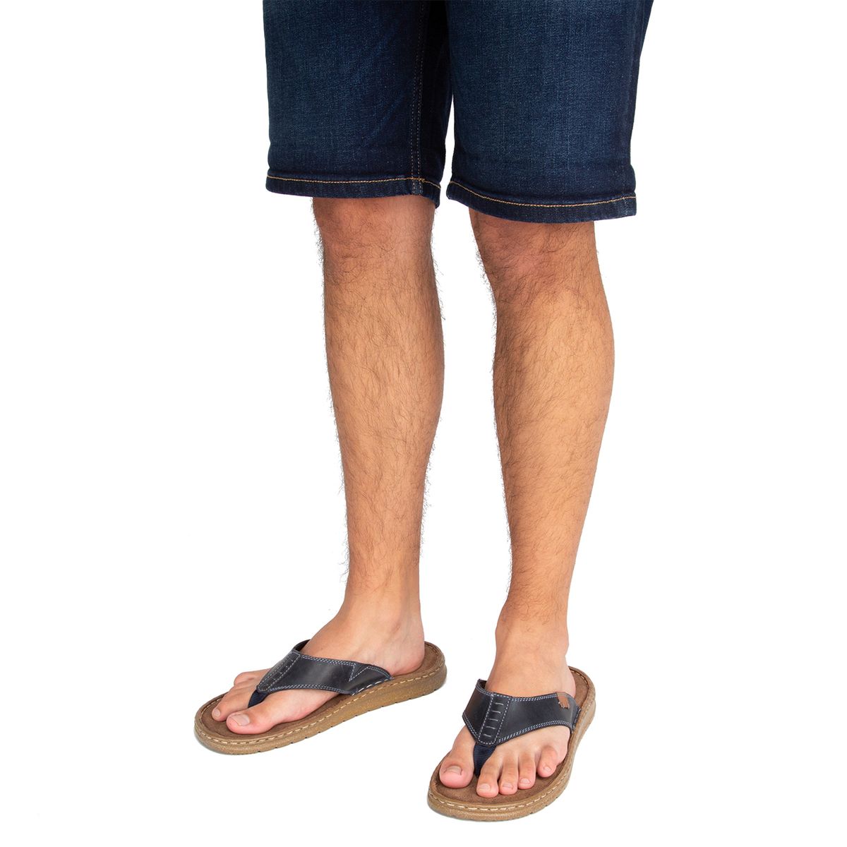 GUANTE - Sandalia Hombre Cuero Azul Guante