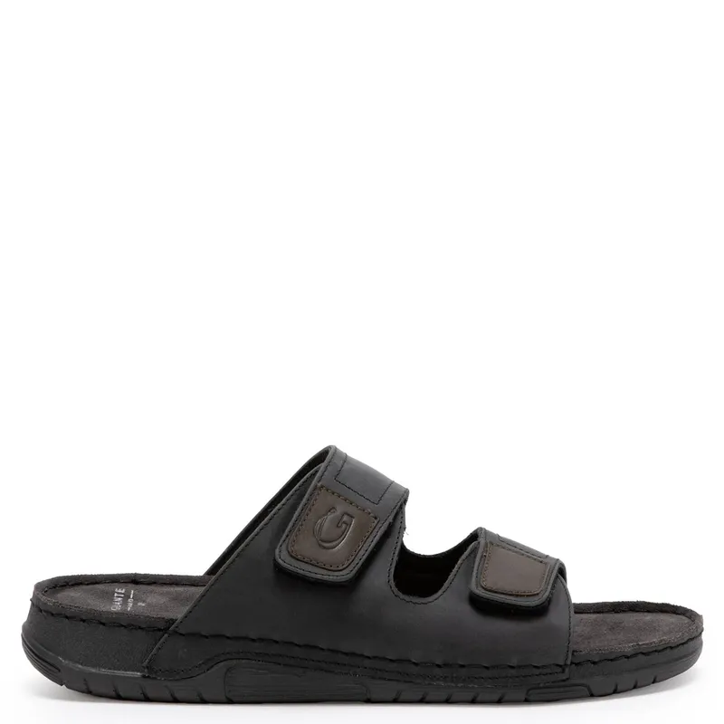 GUANTE - Sandalia Hombre Cuero Negro Guante