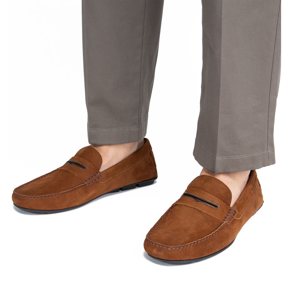 GUANTE - Mocasín Hombre Cuero Café Guante