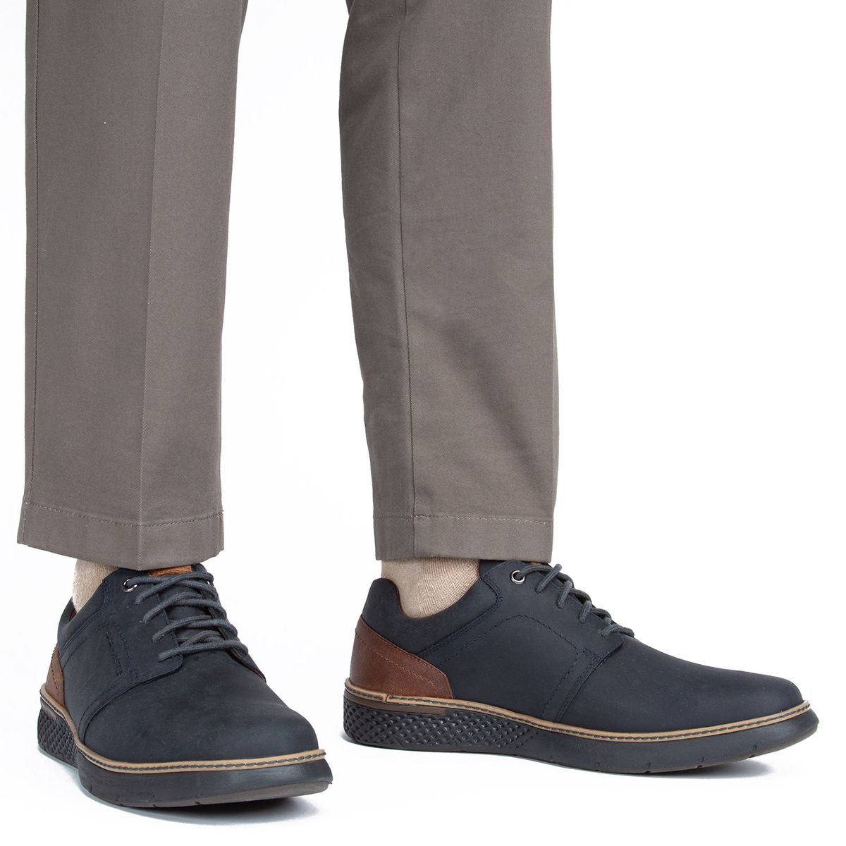 GUANTE - Zapato Casual Hombre Cuero Azul Guante