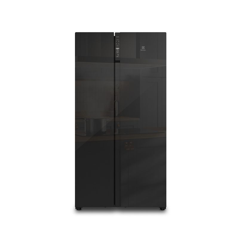 ELECTROLUX - Refrigerador Electrolux No Frost Inverter 525L Efficient con AutoSense Side by Side Black Glass ES5GB