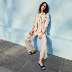 BASEMENT - Blazer Mujer 100% Lino Hecho en Italia