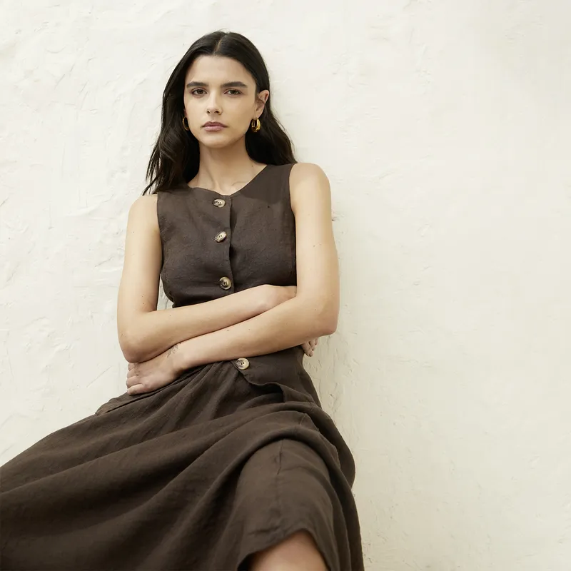 BASEMENT - Gillette Mujer 100% Lino Hecho en Italia Basement