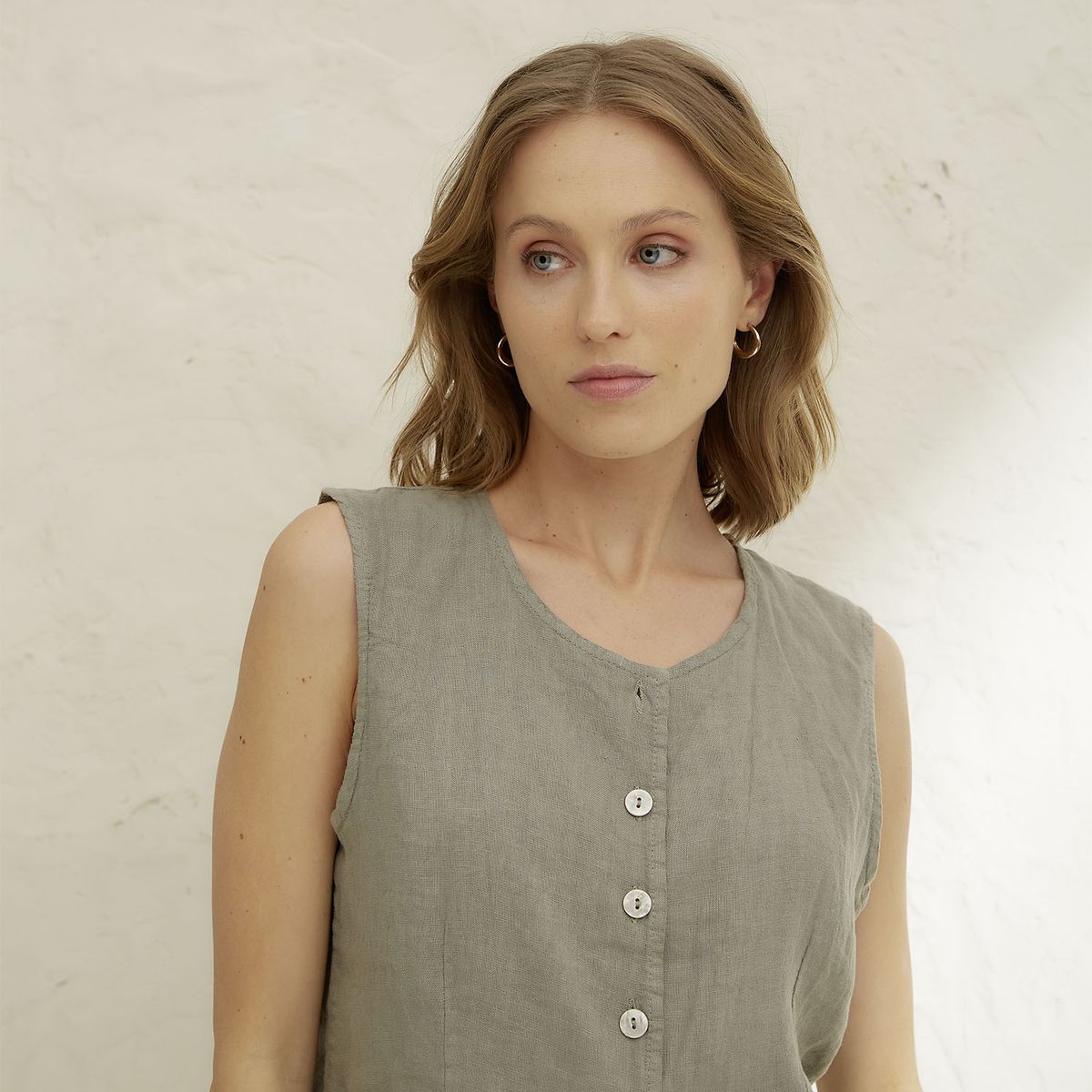 BASEMENT - Gillette Mujer 100% Lino Hecho en Italia Basement